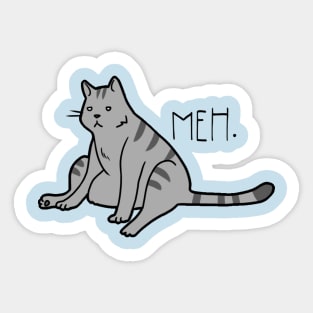 Slouchy Cat Meh. Sticker